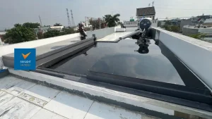 Mái che giếng trời tự động Hi-Tech hiện đại cho nhà phố