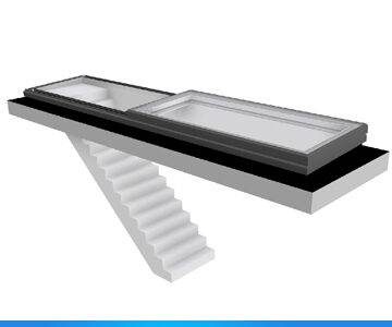 Giếng trời thông minh, giếng trời tự động mái xếp 3 tầng