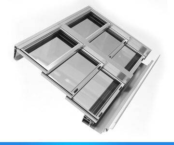 Giếng trời thông minh, giếng trời tự động mái xếp 3 tầng